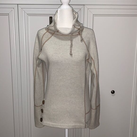prAna Lucia Recycled Wool Blend Pullover Funnel Neck Sweater Size XS - Picture 3 of 13